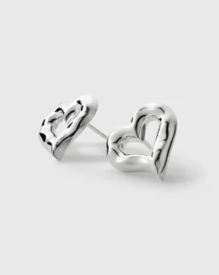 Syster P Puff Heart Örhängen Silver