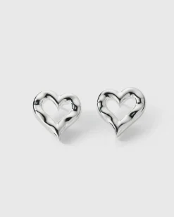 Syster P Puff Heart Örhängen Silver