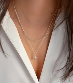 Syster P Santa Monica Halsband Silver Green Onyx