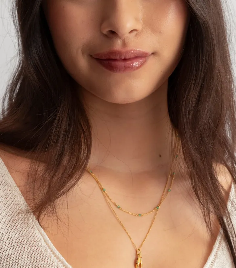 Syster P Santa Monica Halsband Guld Green Onyx