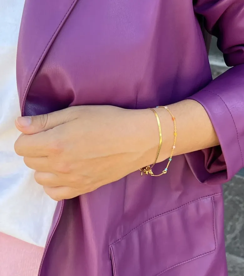 Syster P Santa Monica Multicolor Armband Guld