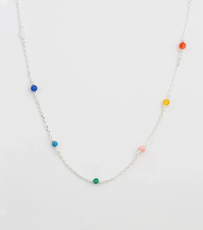 Syster P Santa Monica Multicolor Halsband Silver