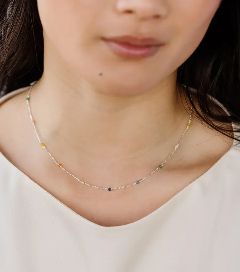 Syster P Santa Monica Multicolor Halsband Silver