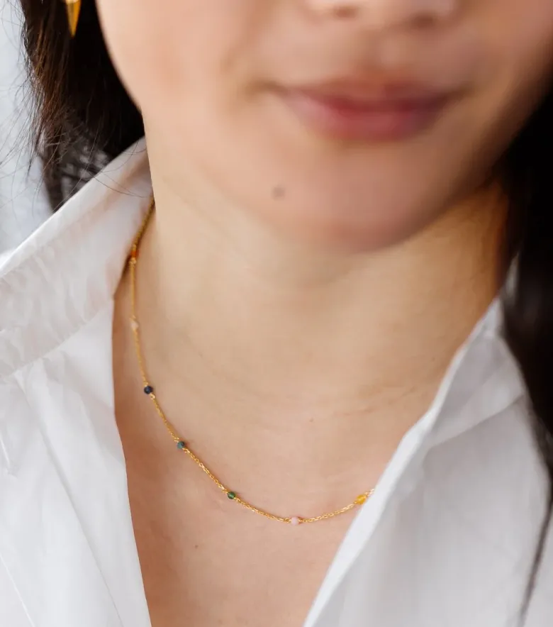 Syster P Santa Monica Multicolor Halsband Guld