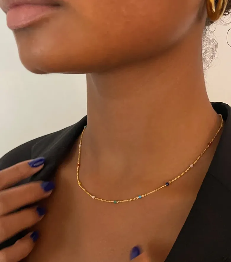 Syster P Santa Monica Multicolor Halsband Guld