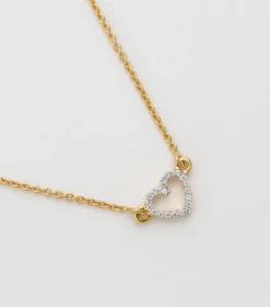Syster P Snap Crystal Hjärta Halsband Guld