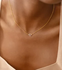 Syster P Snap Crystal Hjärta Halsband Guld