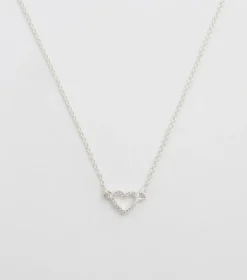 Syster P Snap Crystal Hjärta Halsband Silver