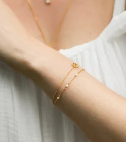 Syster P Treasure Multi Pearl Armband Guld