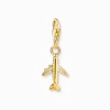 Thomas Sabo Charm-hängsmycke flygplan guldpläterad