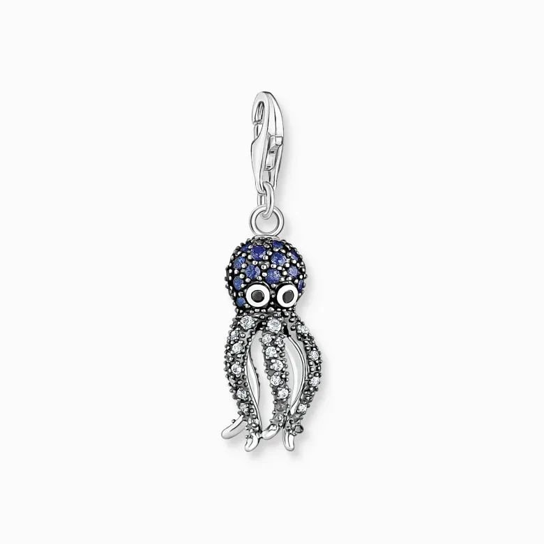Thomas Sabo Charm-hängsmycke bläckfisk med blå stenar