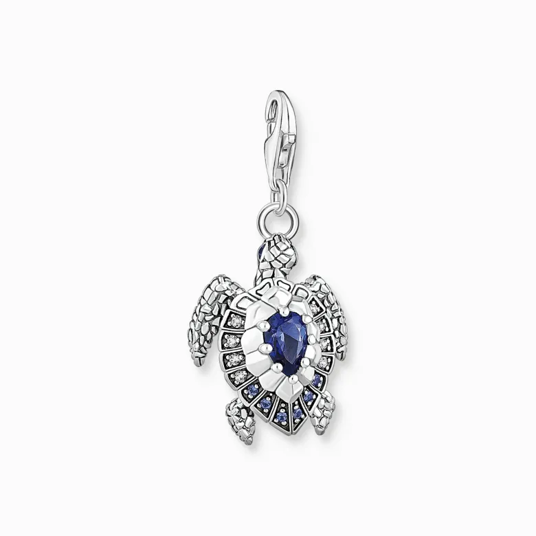 Thomas Sabo Charm-hängsmycke sköldpadda med blå stenar
