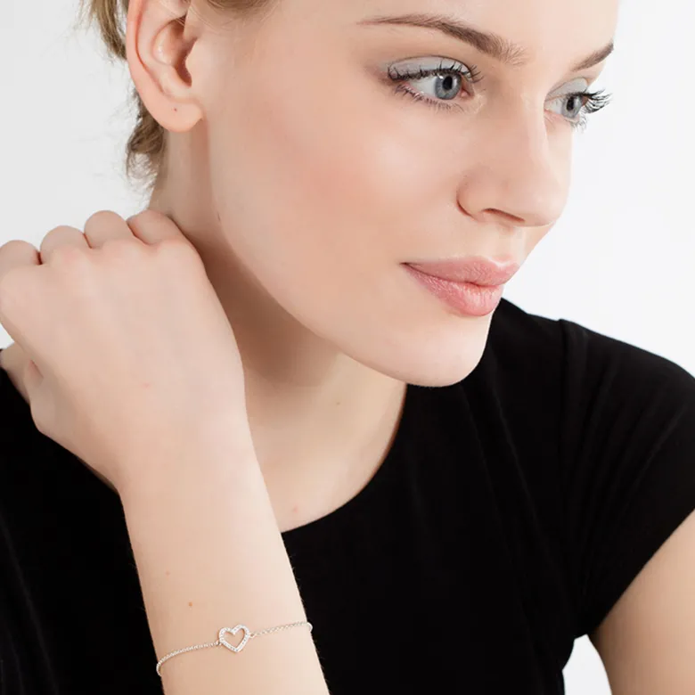 Thomas Sabo Armband hjärta vita stenar – A1553-051-14