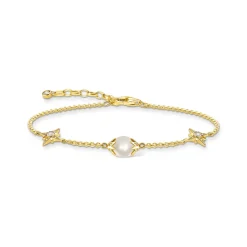 Thomas Sabo Armband pärla med stjärnor guld – A1978-445-14
