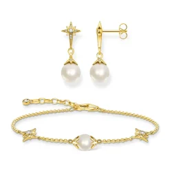 Thomas Sabo Armband pärla med stjärnor guld – A1978-445-14