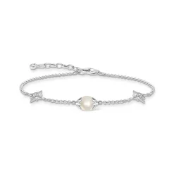 Thomas Sabo Armband pärla med stjärnor silver – A1978-167-14