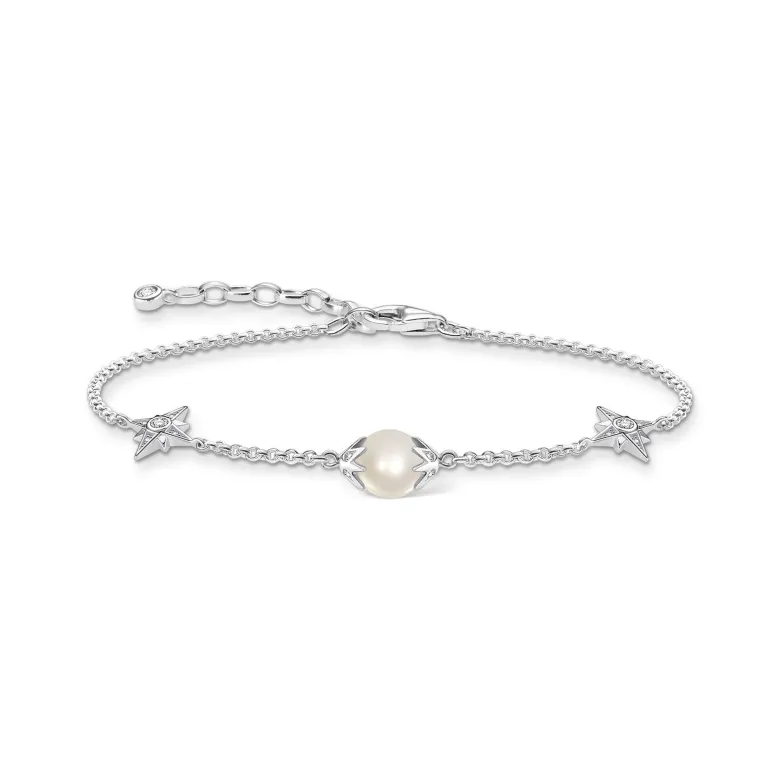 Thomas Sabo Armband pärla med stjärnor silver – A1978-167-14
