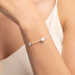 Thomas Sabo Armband pärla med stjärnor silver – A1978-167-14