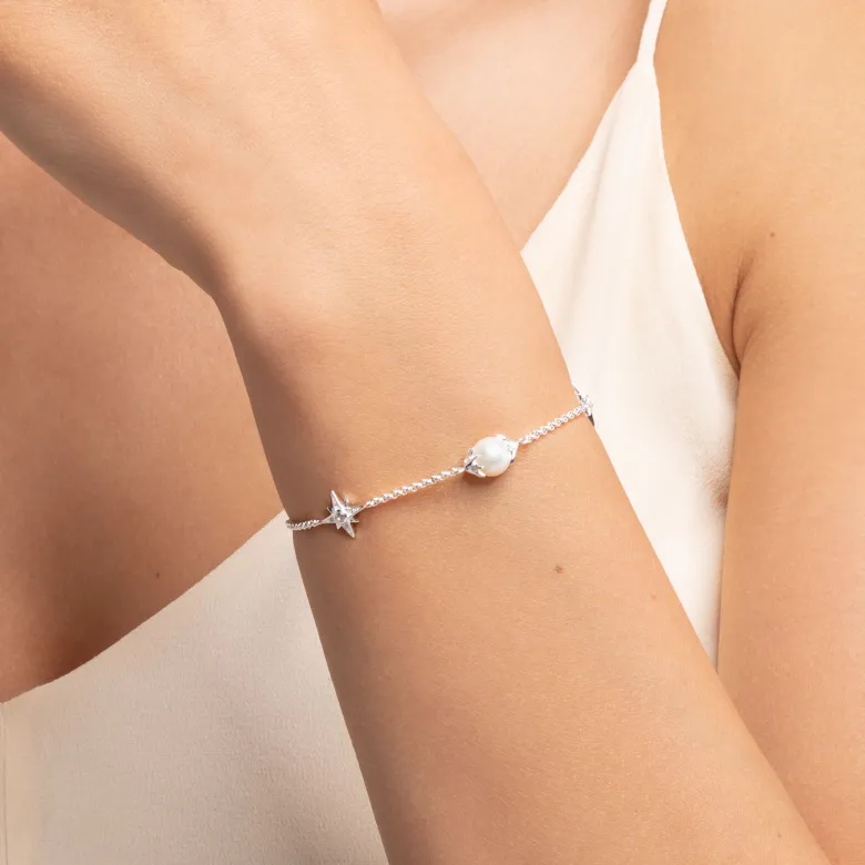 Thomas Sabo Armband pärla med stjärnor silver – A1978-167-14