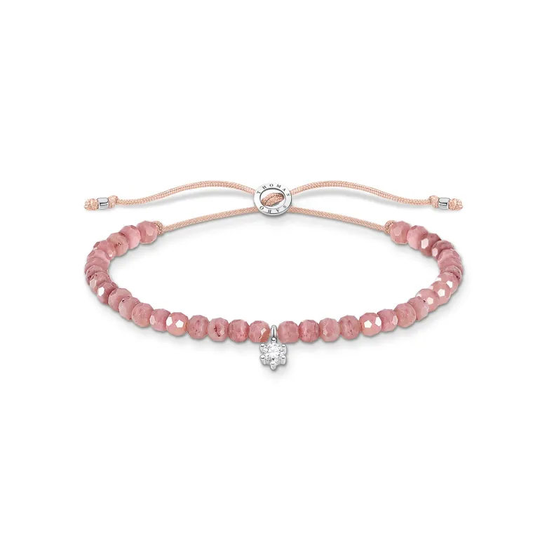 Thomas Sabo Armband rosa pärlor med vit sten – A1987-401-9