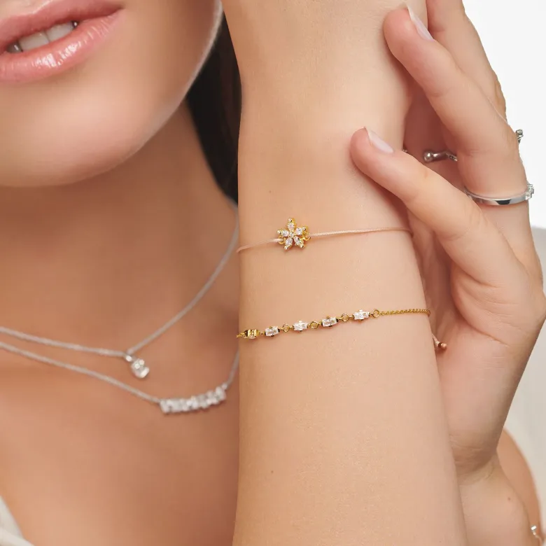 Thomas Sabo Armband vintage vita stenar guld – A2024-414-14