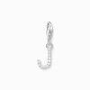 Thomas Sabo Charm-hängsmycke bokstaven J med vita stenar silver