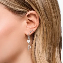 Thomas Sabo Charm-hängsmycke bokstaven P med vita stenar silver