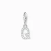 Thomas Sabo Charm-hängsmycke bokstaven Q med vita stenar silver