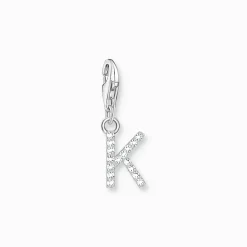 Thomas Sabo Charm-hängsmycke bokstaven K med vita stenar silver