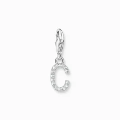 Thomas Sabo Charm-hängsmycke bokstaven C med vita stenar silver