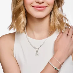 Thomas Sabo Charm-hängsmycke bokstaven R med vita stenar silver