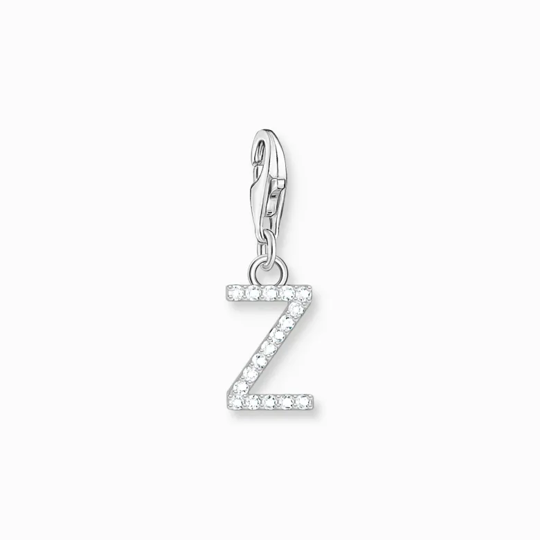 Thomas Sabo Charm-hängsmycke bokstaven Z med vita stenar silver