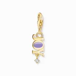 Thomas Sabo Charm-hängsmycke Joy med vit sten guldpläterad