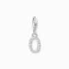Thomas Sabo Charm-hängsmycke bokstaven O med vita stenar silver