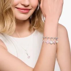Thomas Sabo Charm-hängsmycke bokstaven H med vita stenar silver