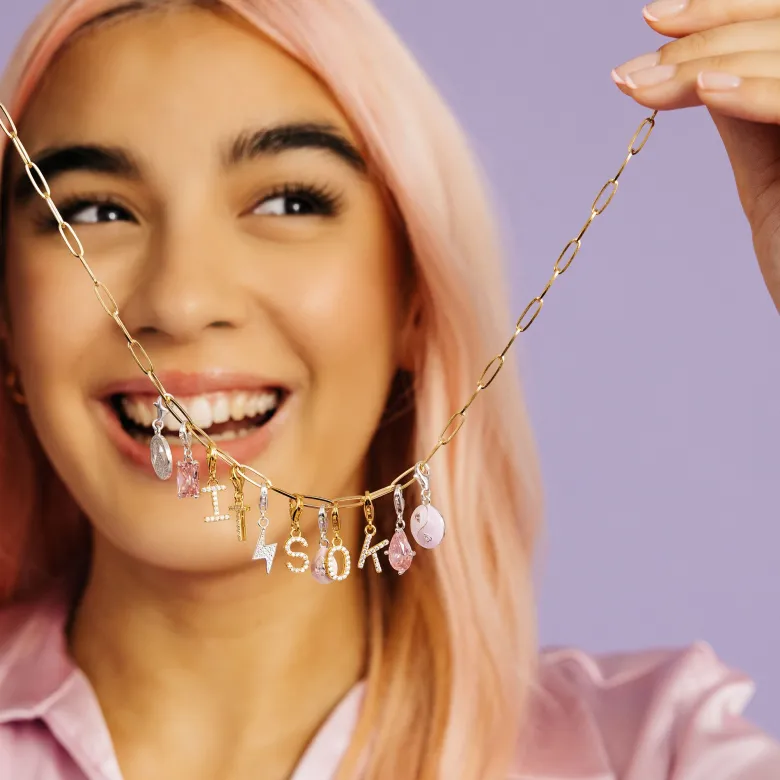 Thomas Sabo Charm-hängsmycke rosa droppe silver