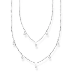 Thomas Sabo Halsband dubbelt silver med vita stenar – KE2072-051-14 (MEGA KAMPANJ)