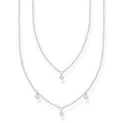 Thomas Sabo Halsband Dubbelt silver med vita stenar – KE2078-051-14