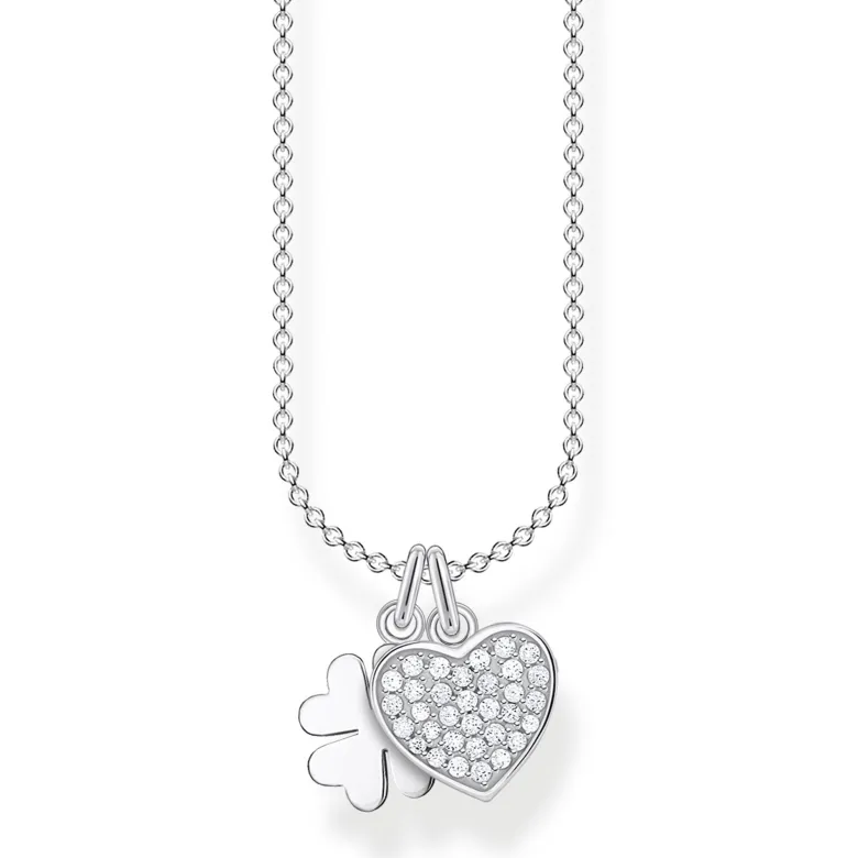 Thomas Sabo Halsband Klöverblad med Hjärta Pavé – KE2047-051-14