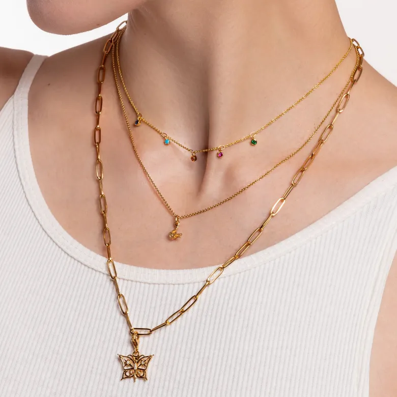 Thomas Sabo Halsband Stenar i Färg Guld – KE2071-488-7