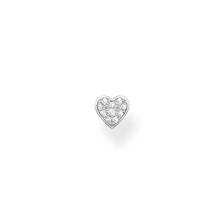 Thomas Sabo Individuellt Stiftörhängen Hjärta Med Pavé Silver- H2145-051-14