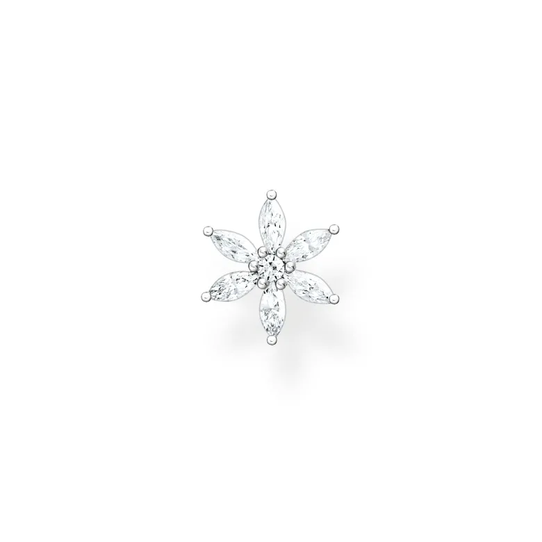 Thomas Sabo Individuellt Stiftörhängen Blomma Vit Stenar Silver – H2196-051-14