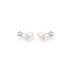 Thomas Sabo Örhängen öronklättrare pärlor med vita stenar silver – H2211-167-14