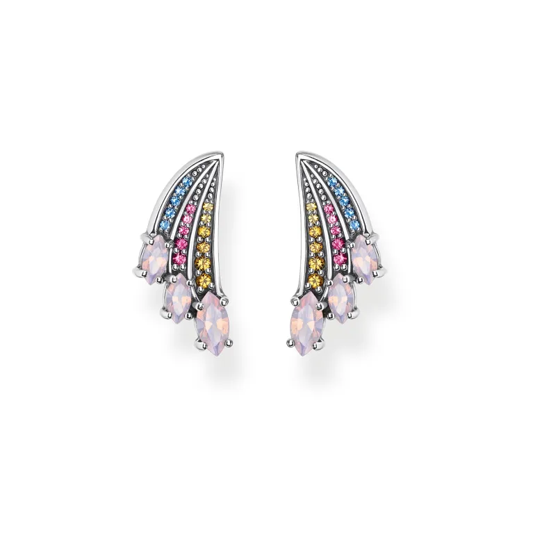 Thomas Sabo Stiftörhängen Färggrann Kolibri, Vingar Silver – H2101-348-7