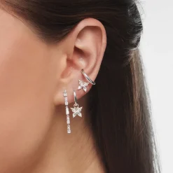 Thomas Sabo Stiftörhängen Individuellt Fjäril Vita Stenar Silver – H2195-051-14