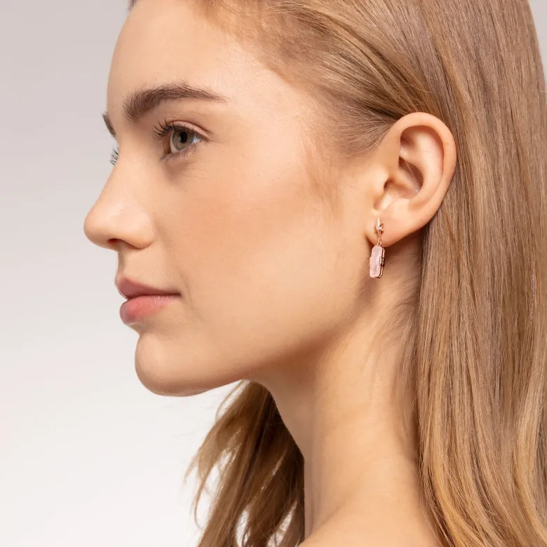 Thomas Sabo Stiftörhängen Rosa Sten Med Stjärna – H2107-417-9