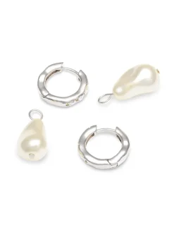YLVA LI Bertha Pearl Örhängen Light Champagne Silver 6021
