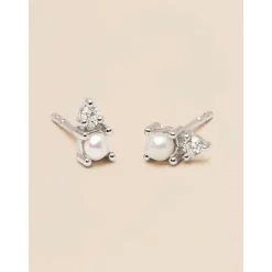 YLVA LI Diamond Pearl Stud Örhängen – Silver 8712