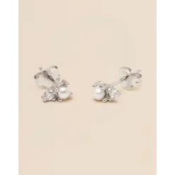 YLVA LI Diamond Pearl Stud Örhängen – Silver 8712
