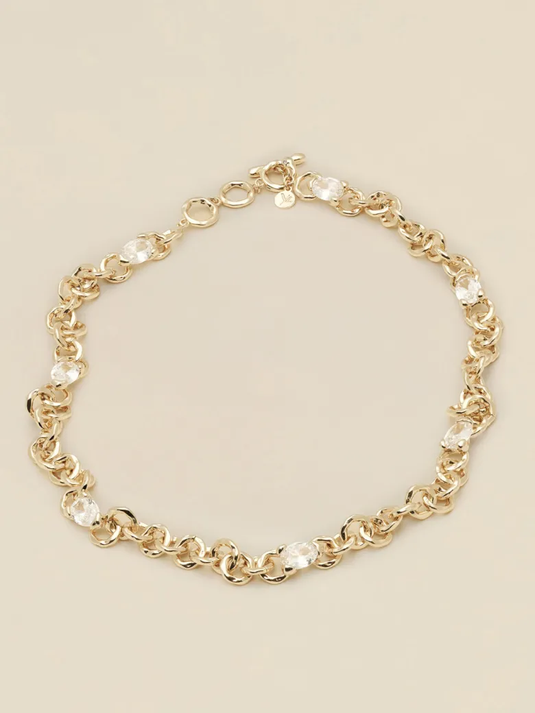 YLVA LI Embla Avantgarde Halsband Crystal – Guld